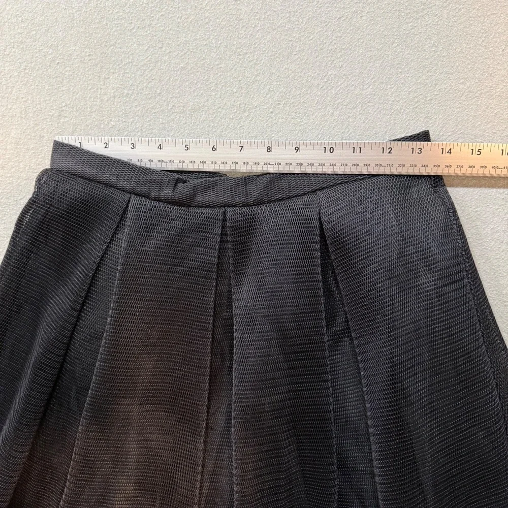 Maitai Black Mesh Pleated Sheer Romantic Balletcore Edgy Punk Midi Skirt Women M